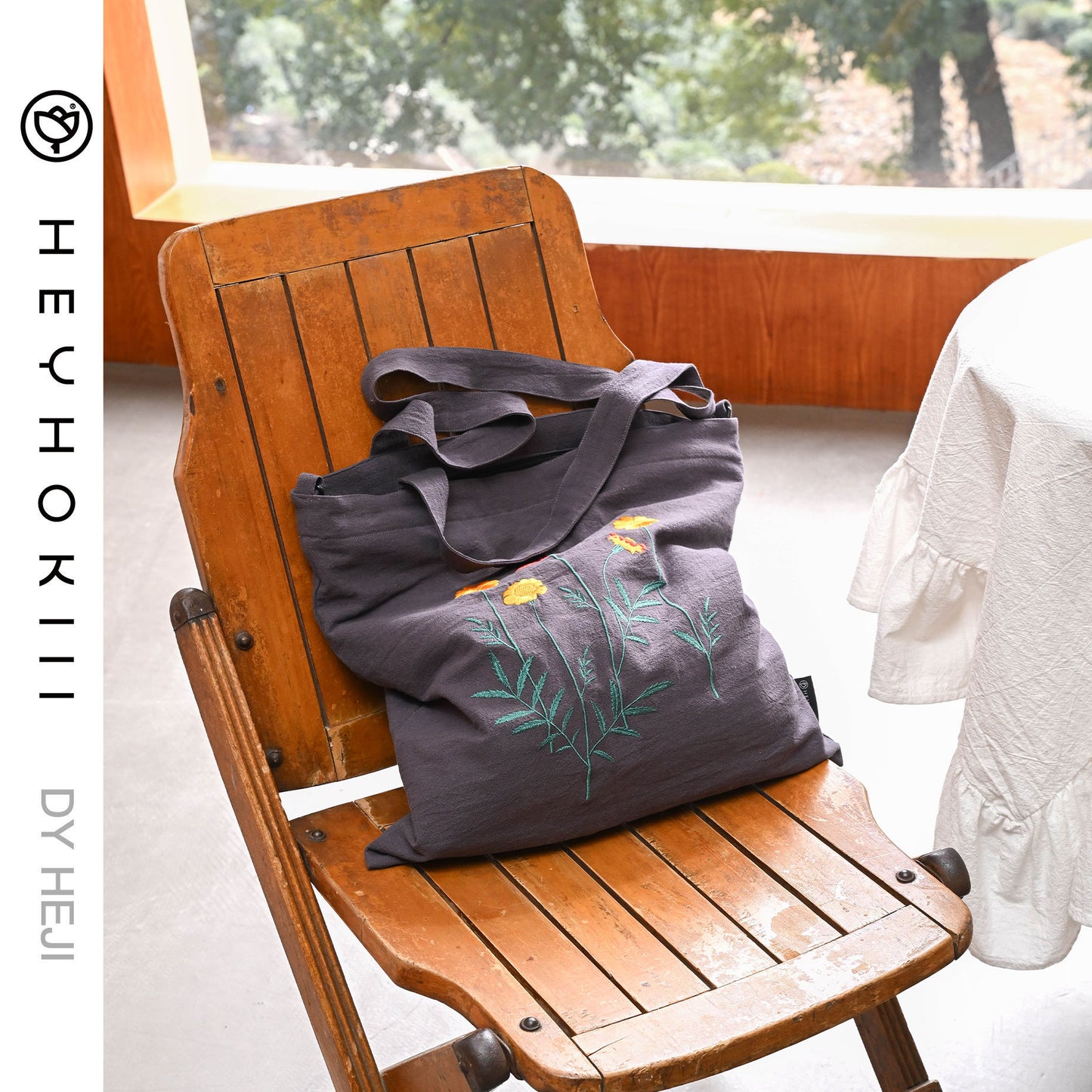 【heyhokiii】Wild Chrysanthemum Embroidery Bag: A Burst of Natural Beauty