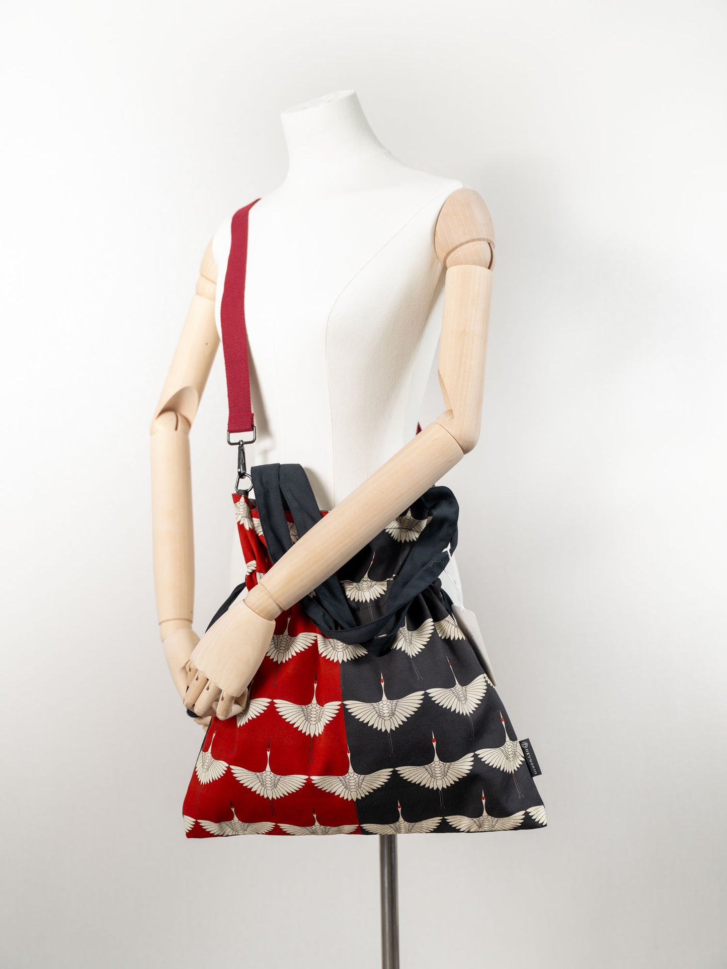 【heyhokiii】Black Crane Canvas Drawstring Bag: Timeless Chinese Symbolism in Sustainable Style