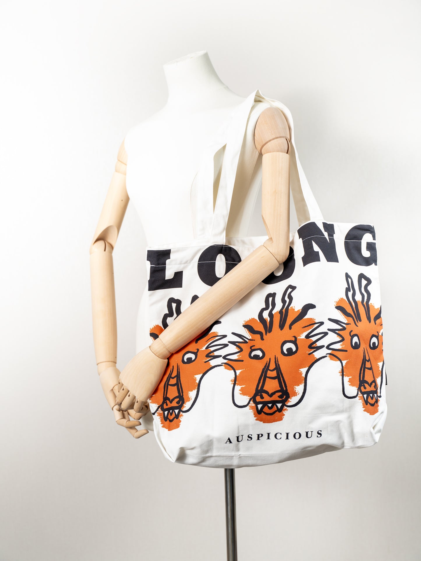 【heyhokiii】Chinese Dragon Canvas Bag: Hand-Painted Elegance & Practical Design
