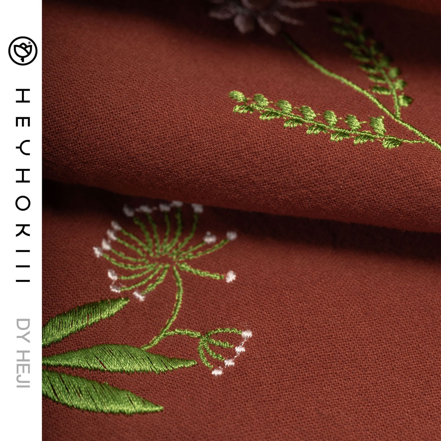 【heyhokiii】Machine-Embroidered Small Floral Cotton Drawstring Bag: Timeless Charm in Every Stitch