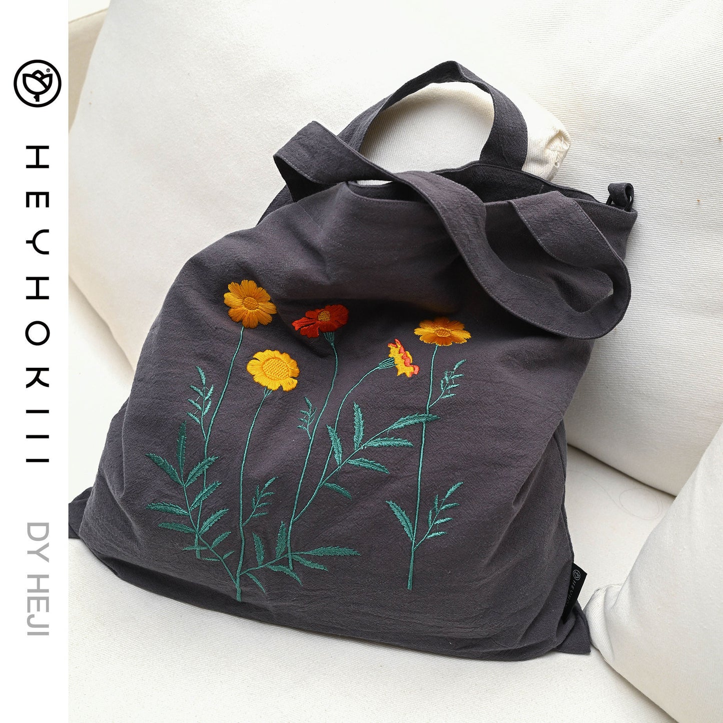 【heyhokiii】Wild Chrysanthemum Embroidery Bag: A Burst of Natural Beauty