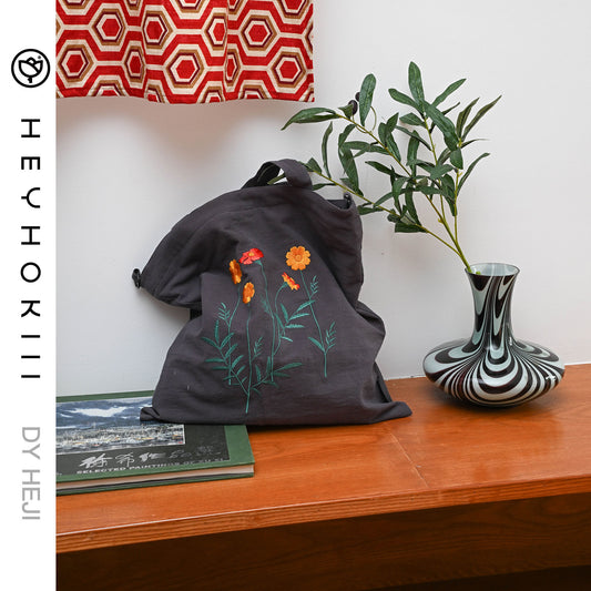 【heyhokiii】Wild Chrysanthemum Embroidery Bag: A Burst of Natural Beauty