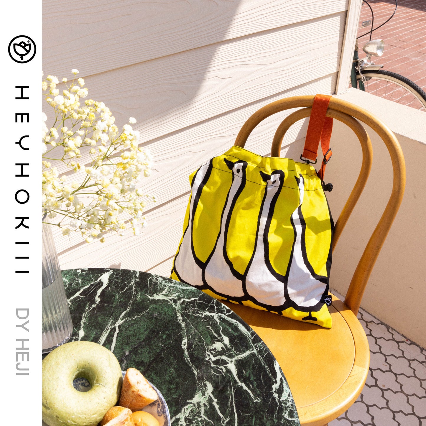 【heyhokiii】Goose Print Canvas Bag: A Poetic Symphony of Art and Utility